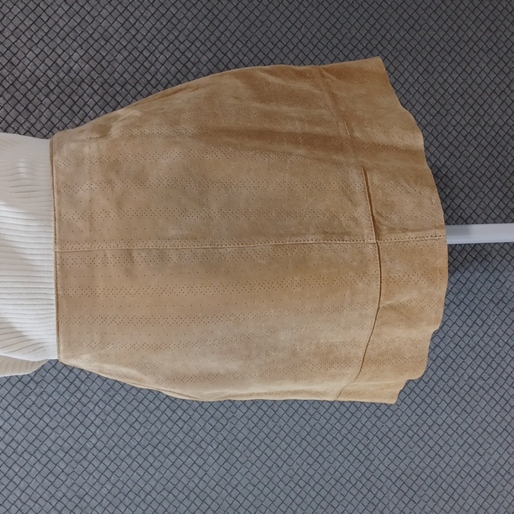Genuine Leather Suede Chicos Mini Skirt Tan Women's Size 0